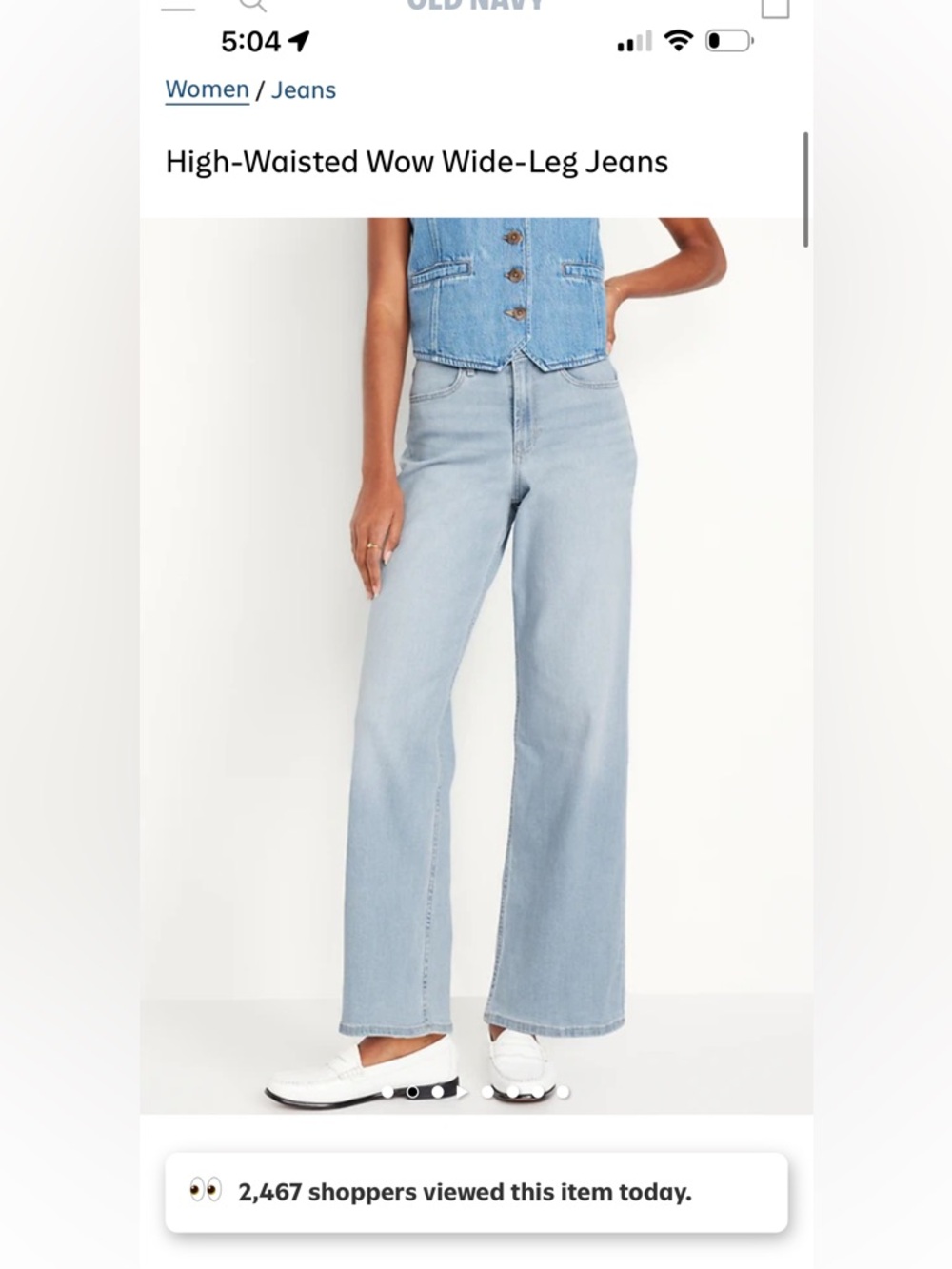 Old Navy Wow Wide Leg High Rise Jeans